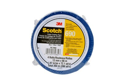 Scotch(R) Color Coding  Tape 690 Blue, 12 mm x 66 m