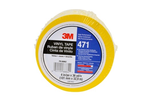 3M(TM) Vinyl Tape 471 Yellow, 4 in x 36 yd