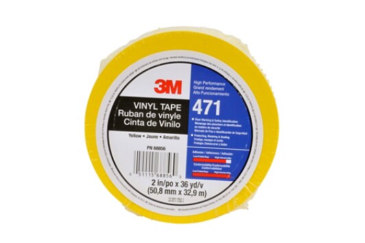 3M(TM) Vinyl Tape 471 Yellow, 2 in x 36 yd