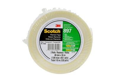 Scotch(R) Filament Tape 897 Clear, 48 mm x 55 m