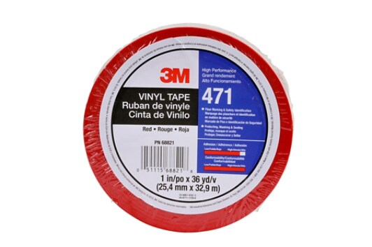 3M(TM) Vinyl Tape 471 Red, 1 in x 36 yd