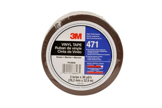 3M(TM) Vinyl Tape 471 Brown, 3 in x 36 yd
