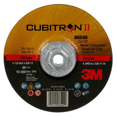 3M(TM) Cubitron(TM) II Cut-Off T27 QC,(66540) 6x.045x5/8-11in