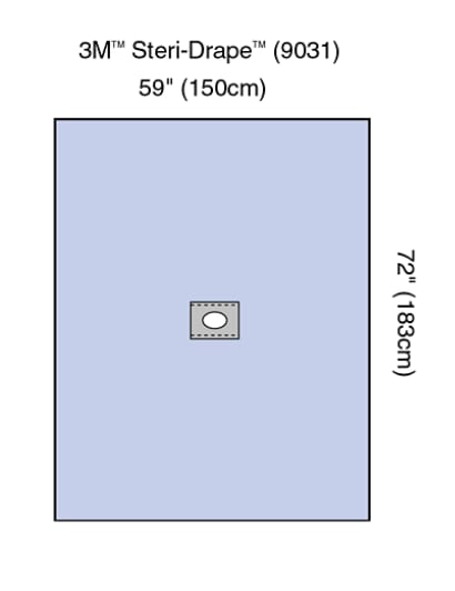 Adhsv Aperture Drape 3M Absorbent impervious material Illus 9031