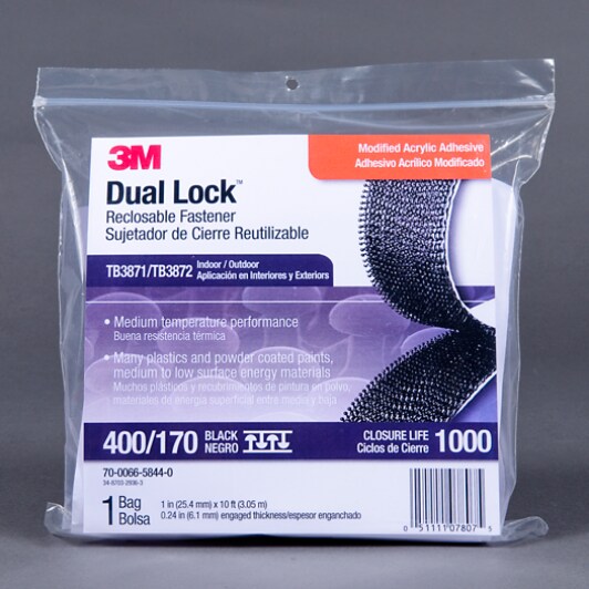 3M Dual Lock Reclosable Fastener TB3871 TB3871 Trial Bag