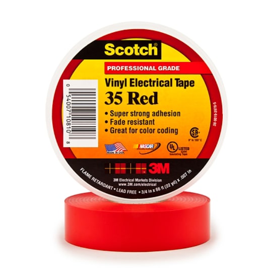 3M(TM) Scotch(R) Vinyl Electrical Tape 35, new packaging, Red