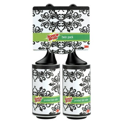 836RS-BTP Scotch-Brite Printed Lint Roller Twin Pack, Baroque