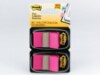 Post-it® Flags, Bright Pink, 1 in Wide, 50/Dispenser, 2 Dispensers/Pack