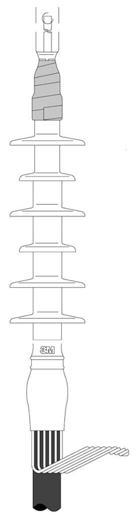 3M™ Cold Shrink QT II 5640 & 5650 Series Termination Kit includes a 4 skirt, 1 piece termination. It ensures a pliable, tight seal for jacketed concentric neutral power cables. The conjunction of high dielectric constant material and silicone rubber insulation allows the termination to withstand voltages up to 15kV.