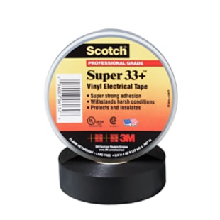 Scotch® Super 33+™ Vinyl Elect. Tape roll on white, 2007 pkg.