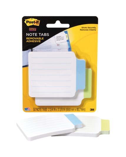 Post-it&reg; Removable Note Tabs, 3 3/8" x 2 3/4", Green and Blue, 2200-GB