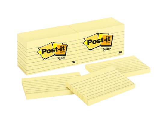 Post-it(R) Notes 635, 3 in x 5 in (76 mm x 127 mm) Canary Yellow