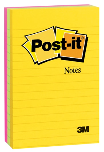 Post-it(R) Notes 660-3AU, 4 in x 6 in (101 mm x 152 mm) Assorted Ultra