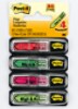 Post-it® Message Flags, Signature Set, Bright Colors, 1/2 in Wide, 80/Pack