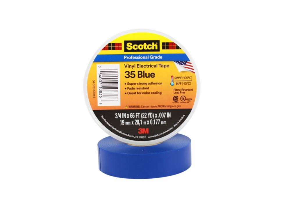 3-M 35-BLUE-3/4X66FT BLUE VINYL TAPE 3/4-INCH X 66-FEET