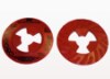 3M(TM) Disc Pad Face Plate Ribbed 28443, 4-1/2 in Extra Hard Red, 10 per case