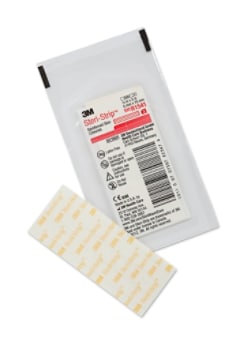 Sutures Cutanées Adhésives Stériles Avec Support Microporeux Renforcé Avec Des Fils De Polyester 3M™ Steri-Strip™, 6599357, 6 mm x 75 mm