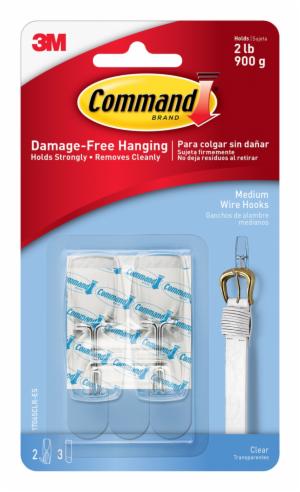Command Clear Medium Wire Toggle Hook 17065CLR-ES image Command Clear Medium Wire Toggle Hook 17065CLR-ESimage
