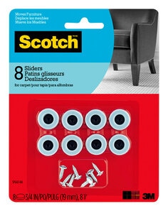 Scotch™ Caster Cups SP906-NA, Square Felt Gray 2.5-in 4/pk