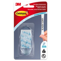 Gancho Oval Command™ Transparente 1 gancho 2 Tiras Grandes 1,8 kg