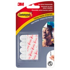 Tiras para Pósteres Command™ Branco 12 Tiras Pequenas