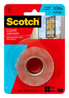 CINTA MONTAJE DOBLE CARA SCOTCH-MOUNT TRANSPARENTE