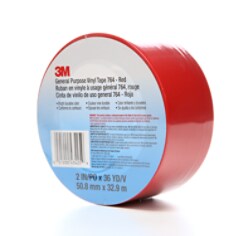 3M(TM) General Purpose Vinyl Tape 764 Red, 2 in x 36 yd 5.0 mil