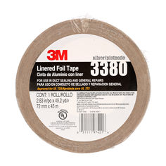 3M(TM) Aluminum Foil Tape 3380 Silver, 72 mm x 45 m 3.25 mil