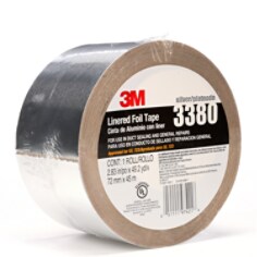 3M(TM) Aluminum Foil Tape 3380 Silver, 72 mm x 45 m 3.25 mil