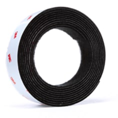 3M(TM) Fastener TB3526N/TB3527N Hook/Loop Black, 1 in x 10 ft. High performance PSA nylon hook and loop with rubber adhesive and white polypropylene film liner.  100 mil to 160 mil engaged thickness.3 mil printed liner.,  70006718715