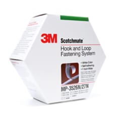 3M™ Hook and Loop Fastener MP3526N/MP3527N, White, 1 in x 4.9 yd (25.4 mm x 4.5 m)