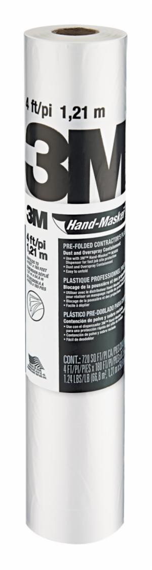 3M™ Hand-Masker Contractor’s Plastic CP4, 4 ft x 180 ft x .35 mil (1,21 m x 54,8 m x .00889 mm), 1 Roll/Packimage