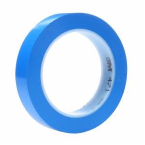 3Mâ„¢ Vinyl Tape 471, Blue, 3/4 in x 36 yd, 5.2 mil, 48 Roll/Case image 3Mâ„¢ Vinyl Tape 471, Blue, 3/4 in x 36 yd, 5.2 mil, 48 Roll/Caseimage