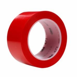3M™ Vinyl Tape 471, Red, 2 in x 36 yd, 5.2 mil, 24 Roll/Case, Individually Wrapped Conveniently Packagedimage