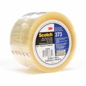 Scotch Box Sealing Tape 373, Clear, 72 mm x 100 m, 24/Case, Individually Wrapped Conveniently Packagedimage
