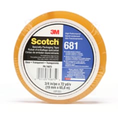 Scotch® LD Pkg Tape 681 Clear Moisture Chem Resist, .75inx72yd