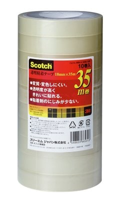 スコッチ® 透明粘着テープ 500 (35m巻 巻芯径76mm) 500-3-1835-10P