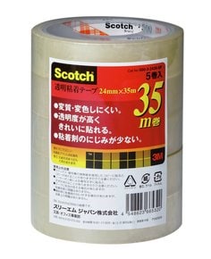 スコッチ® 透明粘着テープ 500 (35m巻 巻芯径76mm) 500-3-2435-5P