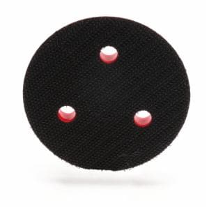 3M Xtract Low Profile Back-up Pad, 20350, 3 in x 1/2 in x 1/4 in-20 External, 3 Holes, Red Foam, 10 ea/Caseimage