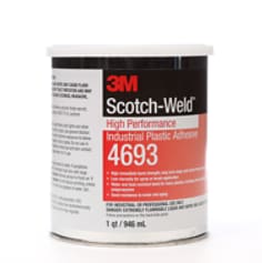 3M™ High Perf Industrial Plastic Adhesive 4693 Light Amber, 1 qt