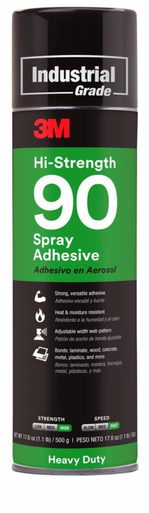 3M™ Hi-Strength Spray Adh 90, Inverted, Clear, 24 fl oz Can (Net Wt 17.6 oz), 1/Case, Sample, NOT FOR SALE IN CA AND OTHER STATESimage