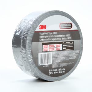 3M™ Value Duct Tape 1900, Silver, 1.88 in x 50 yd, 5.8 mil, 24 Rolls/Case, image 3M™ Value Duct Tape 1900, Silver, 1.88 in x 50 yd, 5.8 mil, 24 Rolls/Case,image