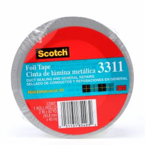 Scotch Foil Tape 3311, Silver, 2 in x 50 yd, 3.6 mil, 12 Rolls/Case image Scotch Foil Tape 3311, Silver, 2 in x 50 yd, 3.6 mil, 12 Rolls/Caseimage