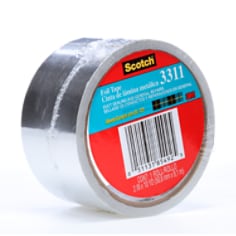 Scotch® Aluminum Foil Tape 3311 Silver, 2 in x 10 yd 3.6 mil