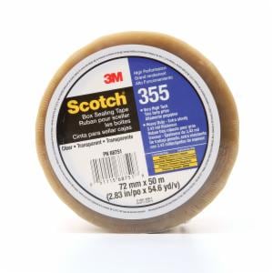 Scotch Box Sealing Tape 355, Clear, 72 mm x 50 m, 24/Case, Individually Wrapped Conveniently Packaged image Scotch Box Sealing Tape 355, Clear, 72 mm x 50 m, 24/Case, Individually Wrapped Conveniently Packagedimage