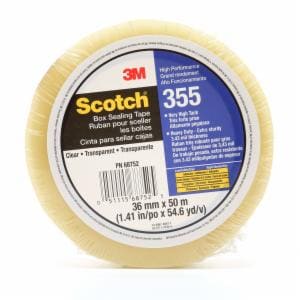 Scotch Box Sealing Tape 355, Clear, 36mm x 50m, 48/Case, Individually Wrapped Conveniently Packaged image Scotch Box Sealing Tape 355, Clear, 36mm x 50m, 48/Case, Individually Wrapped Conveniently Packagedimage