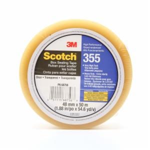 Scotch Box Sealing Tape 355, Clear, 48 mm x 50 m, 36/Case, Individually Wrapped Conveniently Packaged image Scotch Box Sealing Tape 355, Clear, 48 mm x 50 m, 36/Case, Individually Wrapped Conveniently Packagedimage