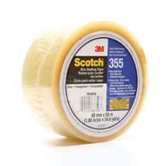 Scotch® High Performance Box Sealing Tape 355 Clear, 48 mm x 50 m. Scotch® Box Sealing Tape 355 individually wrapped is a strong polyester carton sealing tape.,  70006747029