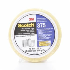 Scotch Box Sealing Tape 375, Clear, 48 mm x 50 m, 36/Case, Individually Wrapped Conveniently Packagedimage