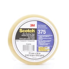 Scotch® High Performance Box Sealing Tape 375 Clear, 72mmx50 m